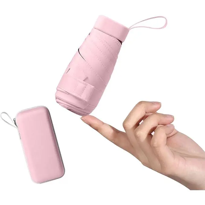 Mini paraguas, UPF50+, ligero y adecuado para mujeres y niños, paraguas portátil con protección UV, 48 varillas reforzadas - [enviar bolsa de almacenamiento] alta protección solar, se puede guardar en bolsos - 1