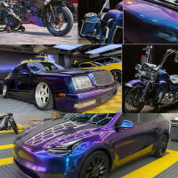 Película De Cambio De Color Para Coche Chameleon Vinilo Enrollado Púrpura a Azul Adhesivo Elástico Con Suelo De Aire Para Automóviles Y Accesorios De Motocicleta - details 15