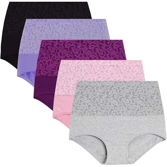 Paquete de 5 algodón para mujer, ropa interior de recuperación sección C, para gimnasio, yoga, baco, correr - 1