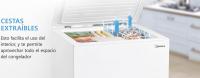 MIDEA Arcon Congelador Pequeño Horizontal de 99L, Motor Inverter, Control Electrónico de Temperatura, Tecnologia D-TYPE Tube, Cestas con Asa, Easy Move, Silencioso 39dBA, Bajo Consumo, Blanco - details 5