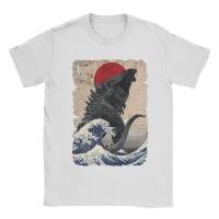 Camiseta De Manga Corta Con Diseño Único De Godzillade La Gran Onda Japonesa Para Hombres Cuello Redondo Algodón Puro Ropa Gráfica Verano Tallas S-5XL - details 7