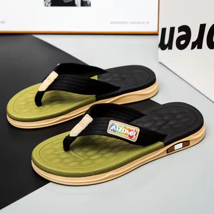 Nuevos Sandalias De Verano Para Hombres 2025 Antideslizantes Y Suaves Para Playa Con Tirantes O Trenzas Fijadas Al Suela Por Plug - 1