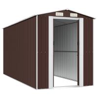 Cobertizo jardín acero galvanizado marrón oscuro 192x440x223 cm Decoración de muebles de jardín al aire libre - details 3