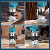 2000W Industrial Woodworking Trimming Machine  Electric Carving & Grooving Machine 6-speed / Dust Collecting Interface / Aluminium Bracket With Linear Guide Ruler + Trimming Guide Seat Woodworking Tool Set - details 4
