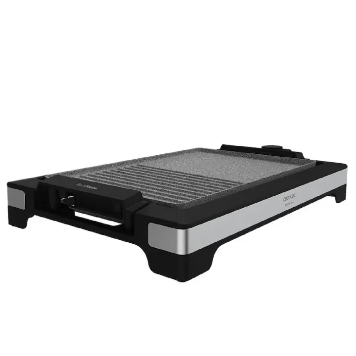 Cecotec 3095 Tasty&Grill 2000 Inox MixStone. Plancha de asar eléctrica con Acabados en acero inoxidable Termostato regulable Placa antiadherente. - 1