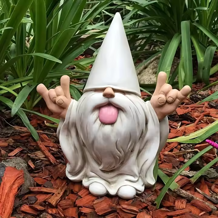Estatua De Gnome Rocker Para Jardín 1pc Decoración De Exterior Para Tu Jardín Fae Y Gnomes Outdoor Statues Resina - 1