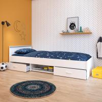 Miroytengo Cama juvenil Village 2 cajones 1 hueco color blanco y gris dormitorio habitación infantil 90x200 cm - details 2