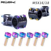 RISK 6PCS Tornillos De Manillar De Bicicleta De Titanio UltraLigeros M5x16mm/M5x18mm Para Road Y MTB Instalación De Manillar Y Gradiente - details 8