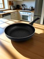 Juego de 3 Sartenes cocina Inducción ESTILO PIEDRA  | Revestimiento Antiadherente | Superficie Llana con Calentamiento Rápido y Uniforme | Mango Soft-Touch | Libre de PFOA | Modelos y Tamaños a Elegir Ø18/20/22/24/26/28/30 CM - Happy Friends - details 3