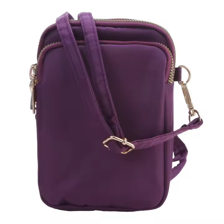 Bolso Mini Mujer Cruzado Con Cremallera Bolso De Hombro Multifuncional Vertical Monedero Móvil Negro Bolsos De Caminar - 1