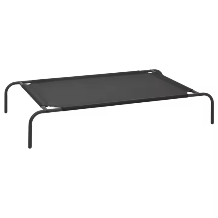 vidaXL Cama de Perros Elevada Negra Textilene Accesorios de Mascotas Talla S, L - 1
