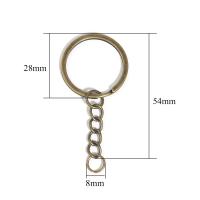 Llaveros De Oro 20 Piezas Bronce Rhodium 28mm Oval Split Para Producción De Joyería DIY Y Mayorista Llavero De Zinc Alloy Unisex - details 0