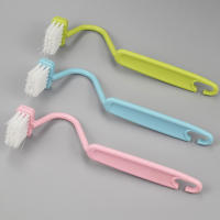 Cepillo De Limpieza Para Inodoro Curvado De Plástico Escobilla De Rincón V Para Baño Cocina Ventanas Fácil De Limpieza Y Uso - details 4