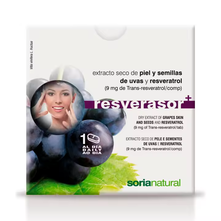 Soria Natural Resverasor Plus 28 Tabletas - Fórmula Avanzada para la Salud Cardiovascular - Antioxidante celular - 1