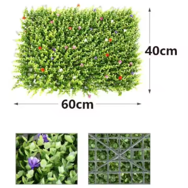 LILI HOME Pack de 8 Plantillas de Planta Artificial Vertical (40 x 60 cm cada una) es ideal para decorar paredes interiores y exteriores, creando un ambiente fresco y vibrante en cuestión de minutos. Fabricadas en plástico PE (polietileno), un material re - 1