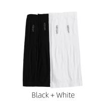 2 Pares De Mangas De Seda Para Hielo Protección Solar Para Hombres Y Mujeres Ciclismo Exterior Protección Contra La Luz UV Negro Y Blanco - details 3