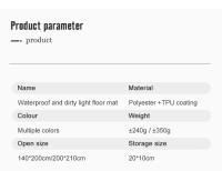 Manta De Playa Plegable Y Ligera Para Camping 2x2.1m Impermeable Y Antisandía Tapete De Picnic Matrícula Portátil Para Exteriores - details 1