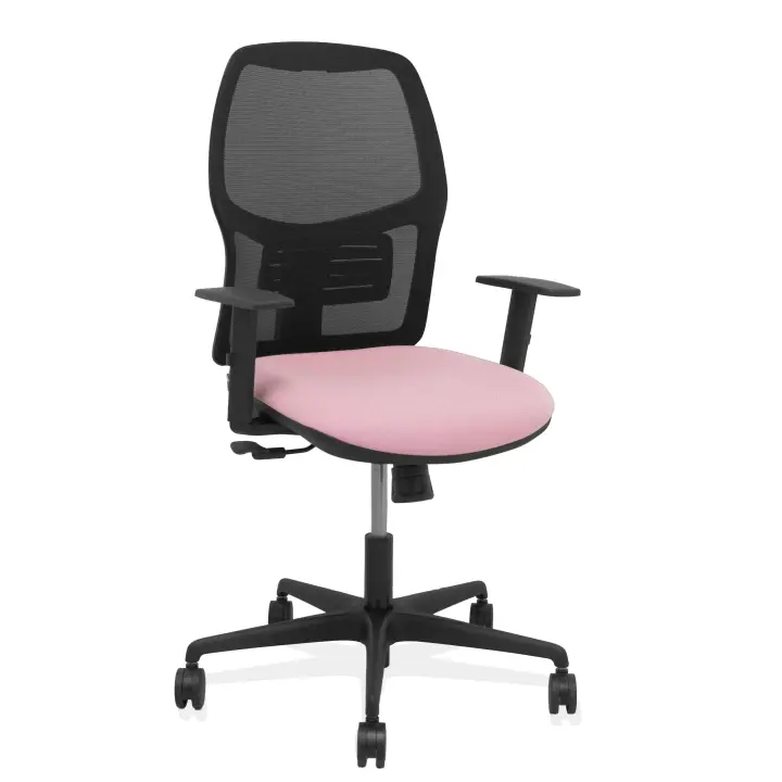 Silla Alfera sincro malla negra bali rosa brazo regulable - 1