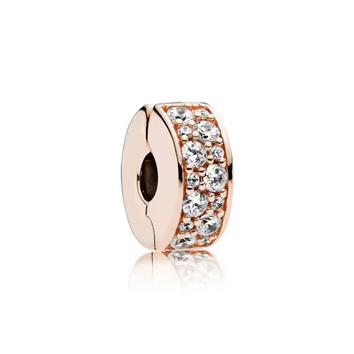 PANDORA Clip de fijación de silicona elegante y brillante, regalo suave, accesorios de joyería, regalo de cumpleaños con cuentas DIY 520, regalo brillante y elegante - 1
