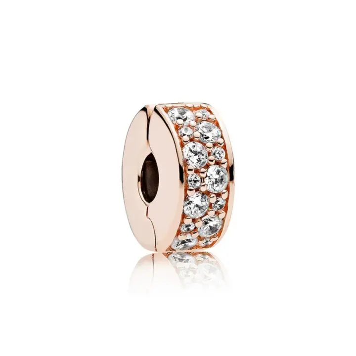 PANDORA Clip de fijación de silicona elegante y brillante, regalo suave, accesorios de joyería, regalo de cumpleaños con cuentas DIY 520, regalo brillante y elegante - 1