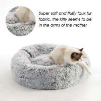 Cama para Gatos de Interior, Cama para Perros Pequeños Grandes de 20 pulgadas, Cama para Perros Lavable Redonda, Los Bordes elevados - details 3