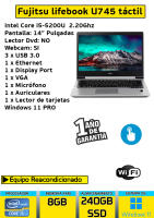 Ordenador Portátil Fujitsu lifebook U745 táctil 8 gb Ram 240 gb ssd windows 11 - details 0