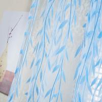Cortinas Verdes De Hojas De Sauce 2 Paneles Diseño De Estampado Transparentes Cortina Voile Para Decoración De Habitaciones Y Salones - details 5