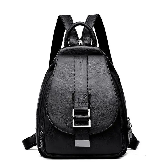 Mochipa De Mujer a la moda de Cuero, mochila de viaje duradera de alta calidad para Mujer, Diseño de Correa de hombro con Cremallera - 1