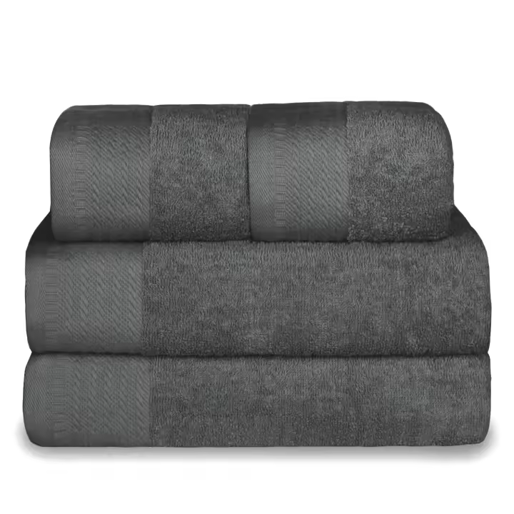 Juego de Toallas 2Baño+2Mano de 500 gsm 100% Algodón. Palck de 4 unidades. Ideal para baño, Casa, Hotel, Piscina, Toalla para Playa. Resistentes, Suaves y Absorbentes. - 1
