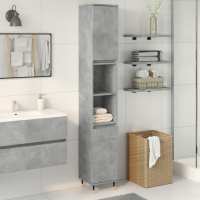 vidaXL Armario de baño madera de ingeniería envejecida 30x30x190 cm en color Madera antigua/Roble Sonoma/Gris hormigón y más | almacenamiento funcional diseño moderno para baño dormitorio sala - details 2
