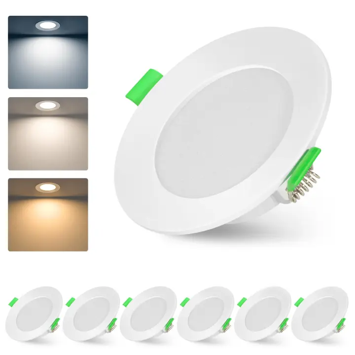 Foco LED empotrable 230V regulable 7W 700LM IP44 Foco LED empotrable 75-90mm Blanco cálido 2700K Blanco neutral 4500K Blanco frío 6000K Pack de 6 piezas - 1