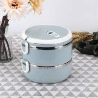 Fiambrera portátil de acero inoxidable azul con aislamiento térmico para fideos de arroz, contenedor de alimentos (doble capa) - details 1