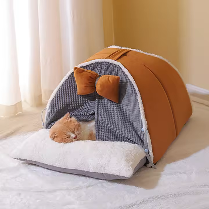 Nido De Gato Suave Y Lindo Cálido Y Cómodo Carpa Para Mascotas Adecuada Para Gatos Y Perros Pequeños Y Medianos Suministros De Accesorios - 1
