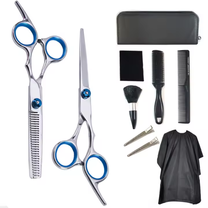 SOMY Tijeras Peluqueria Profesional，7 Pack/Set 6" Tijeras de Peluquería Profesional Corte de Pelo de Acero Inoxid con Peine,Barberos o Uso en el Hogar, Ligero y Agudo - 1