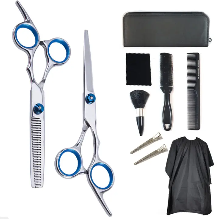 Tijeras Peluqueria Profesional，7 Pack/Set 6" Tijeras de Peluquería Profesional Corte de Pelo de Acero Inoxid con Peine,Barberos o Uso en el Hogar, Ligero y Agudo - 1