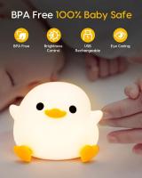 Lámpara De Noche LED De Silicona En Forma De Pato Durable Iluminación Suave Para Dormitorio Luz De Mesa Recargable Decorativa - details 1