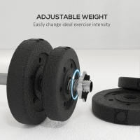 HOMCOM Conjunto de Mancuernas Ajustables de 25kg Juego de Pesas con Discos de 2,5/1,5/1,25 kg y Barras de Conexión de 2 kg Kit de Entrenamiento para Gimnasio en Casa - details 3
