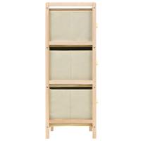 vidaXL Estantería de almacenaje 6 cestas de tela madera de cedro beige - details 2