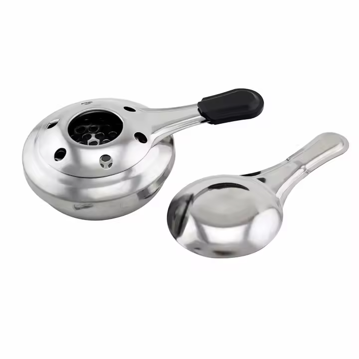 FMProfessional Quemador de Alcohol para Fondue y para Piedras para Carne, Estufa Portátil para Fondue Queso, Hornillo de Alcohol, Acero Inoxidable, 15x10x5 cm, 1 ud. - 1