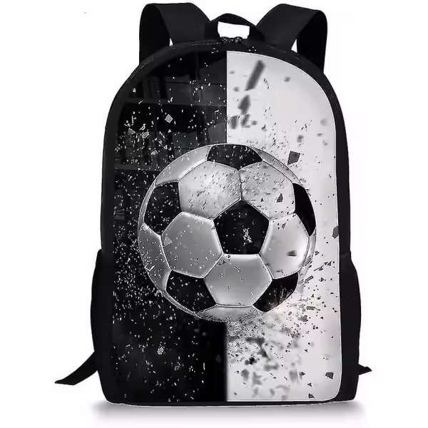 Mochila Escolar para niños Mochilas con Patrón de Fútbol - 1