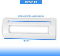 Anakel Home Recambio Tirador 093613 compatible con Frigorífico Balay, Bosch con Tornillos Incluidos I Distancia entre agujeros 16cm I Altura 19,5cm I Color Blanco - details 1