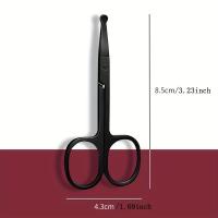 Tijeras De Cabello Negro De Acero Inoxidable Para Nariz Y Orejas Seguras Para Hombre Y Mujer No Dañan El Nariz - details 2