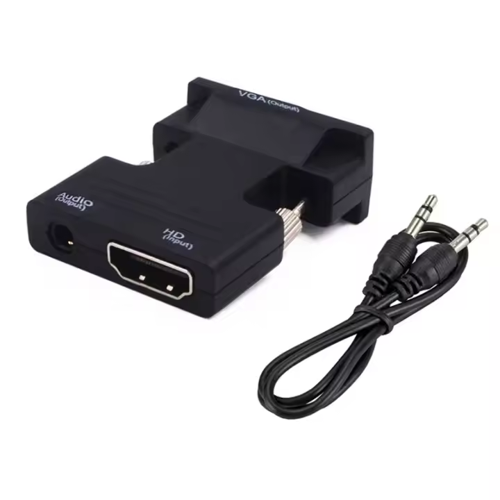 Adaptador HDMI-Compatible a VGA Para Hombre a Mujer Cable De Audio HD 1080P Convertidor Para PC Laptop TV Box Computadora Proyector - 1