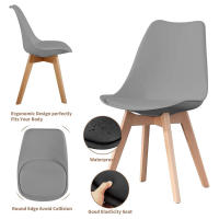 ORION91 Conjunto Mesa 80 cm + 4 Sillas SIRIO Acolchadas Color Gris - Estilo Nórdico Ideal para Comedor, Oficina, Salón, Terraza Juego - SpazioLuzio - details 1