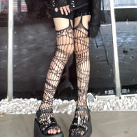 Pantimedias De Red Gothic Black Harajuku Japonés Hollow out Para Mujer Moda JK Pantimedias Completo Cuerpo De Nylon - details 5