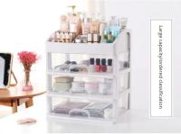 Caja De Almacenamiento Para Maquillaje De Plástico Transparente Con Cuatro Capas Y Tres Cajones Para Escritorio Organizador De Cosméticos Estilo Cajón Para Mesa De Vestir - details 2