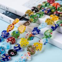 1Hilo De 33 Piezas De Contas De Vidrio Millefiori Hechas a Mano En Forma De Corazón Coloridas 12x12x3.5mm Agujero: 1mm 13.7 Pulgadas - details 0