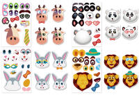 Hojas De Pegatinas De Caras Para Hacer Tus Propios Animales 6-36PCS Juguete De Rompecabezas De Artesanía Para Niños Fiesta De Cumpleaños - details 7