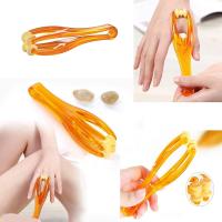 Masajeador De Mano 1Pc Rollador De Masaje Para Aliviar La Fatiga De Los Dedos Y Mejorar La Circulación Súper Masajeador De Acupuntura Portátil De ABS Color Ámbar - details 9