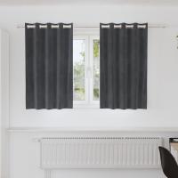 Cortinas Blackout con Ojales 2 pcs de Terciopelo Gris Claro - details 0